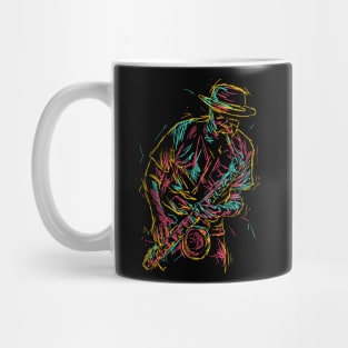 jazz saxophone player abstract Mug